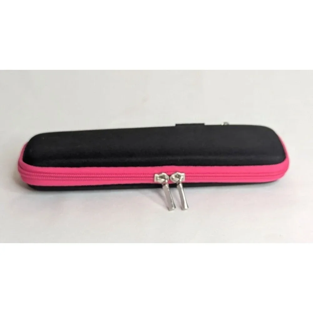 Idream365 Small Pencil Case Holder for Pencils,Hard Pen Case Black & Pink